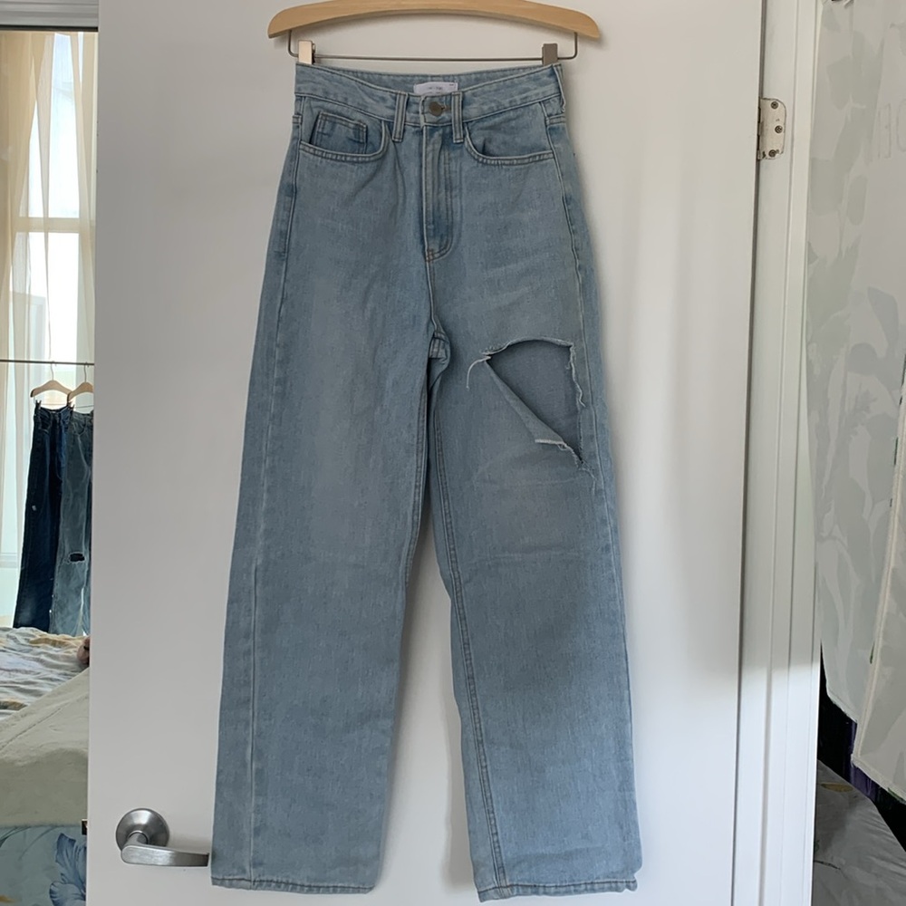 OAK+FORT HIGH-RISE CUT OUT JEANS -XS-S